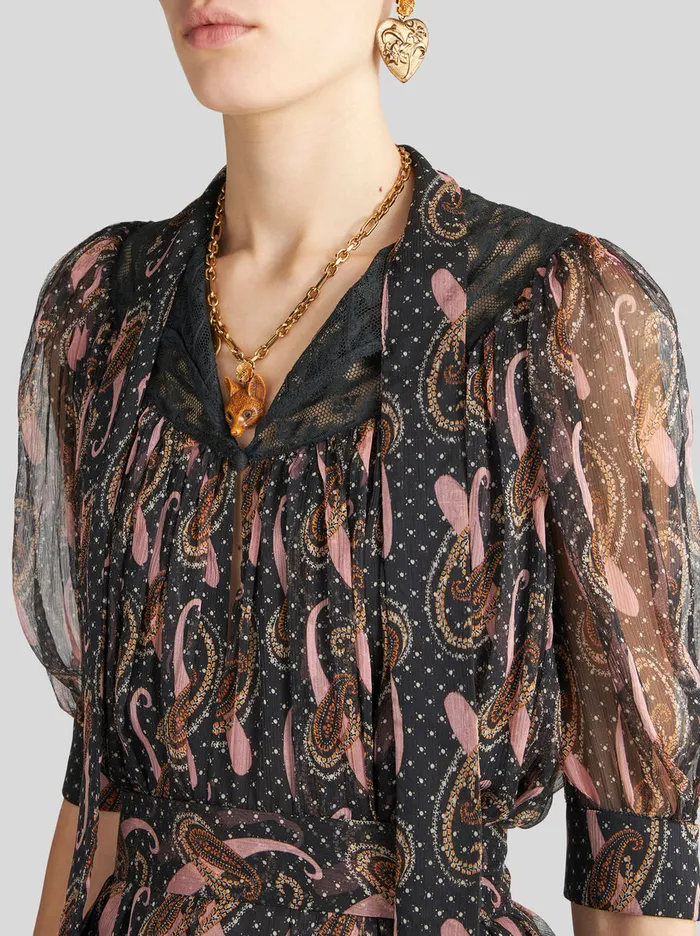 Women Paisley Crepon Mini Dress Etro Dresses
