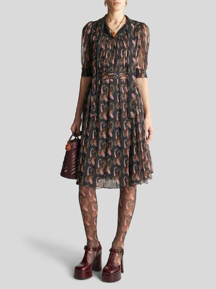 Women Paisley Crepon Mini Dress Etro Dresses