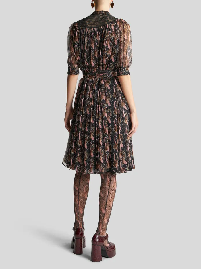 Women Paisley Crepon Mini Dress Etro Dresses