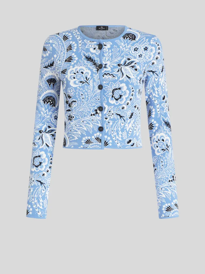 Women Paisley Jacquard Cardigan Etro Knitwear