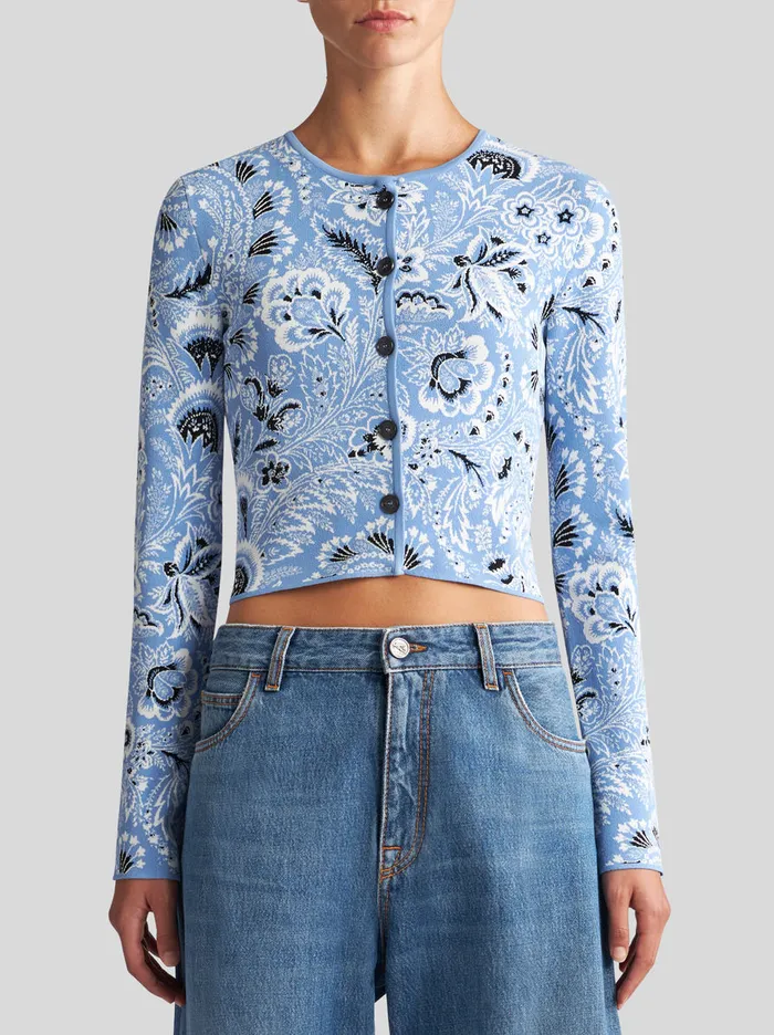 Women Paisley Jacquard Cardigan Etro Knitwear