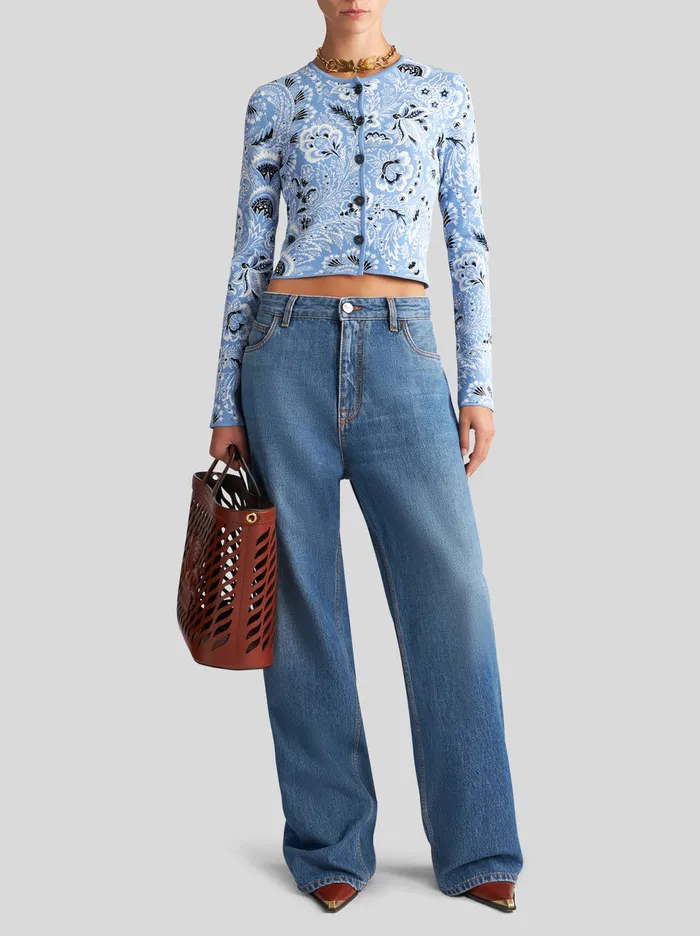Women Paisley Jacquard Cardigan Etro Knitwear