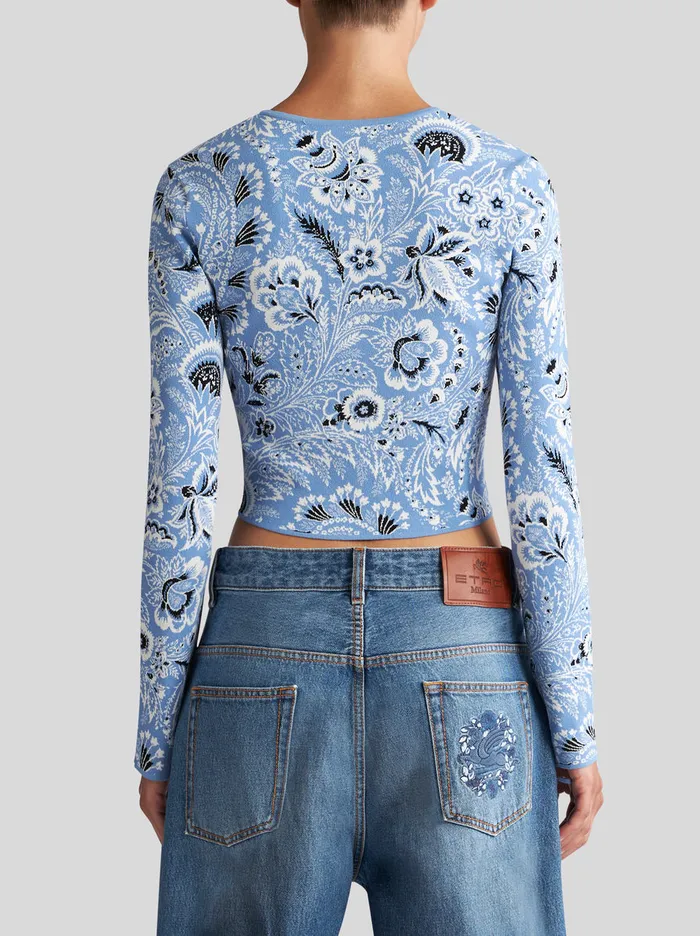Women Paisley Jacquard Cardigan Etro Knitwear