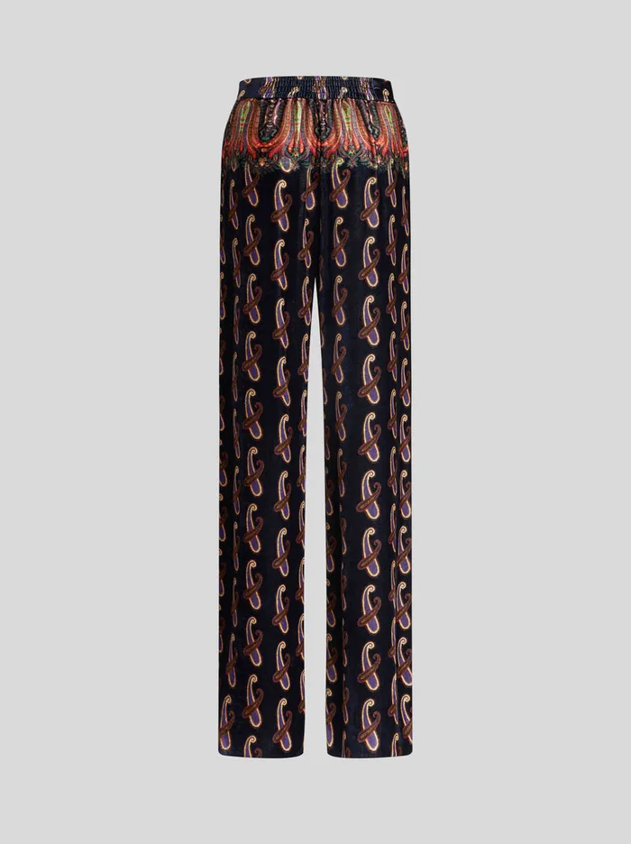 Women Paisley Velvet Palazzo Trousers Etro Trousers