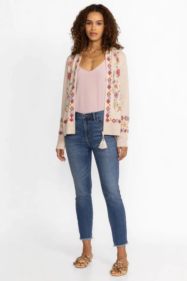 Women PHOEBE CROPPED SKINNY JEAN Medium Aged Indigo Johnny Was Bottoms Women PHOEBE CROPPED SKINNY JEAN Medium Aged Indigo Johnny Was Bottoms