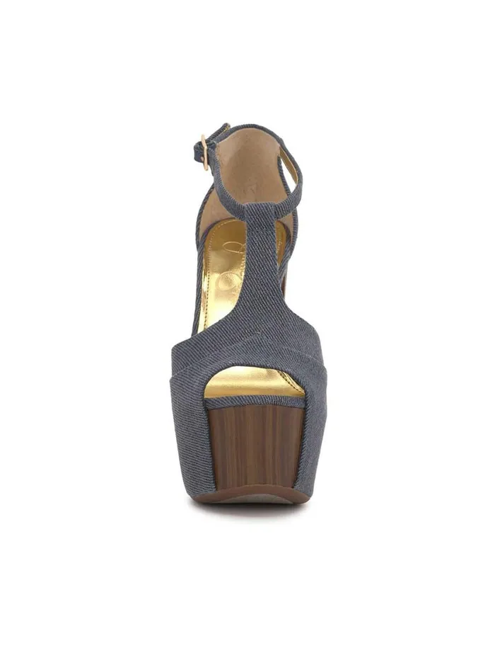 Women Platforms Jessica Simpson Dany Tstrap Platform Sandal In Denim