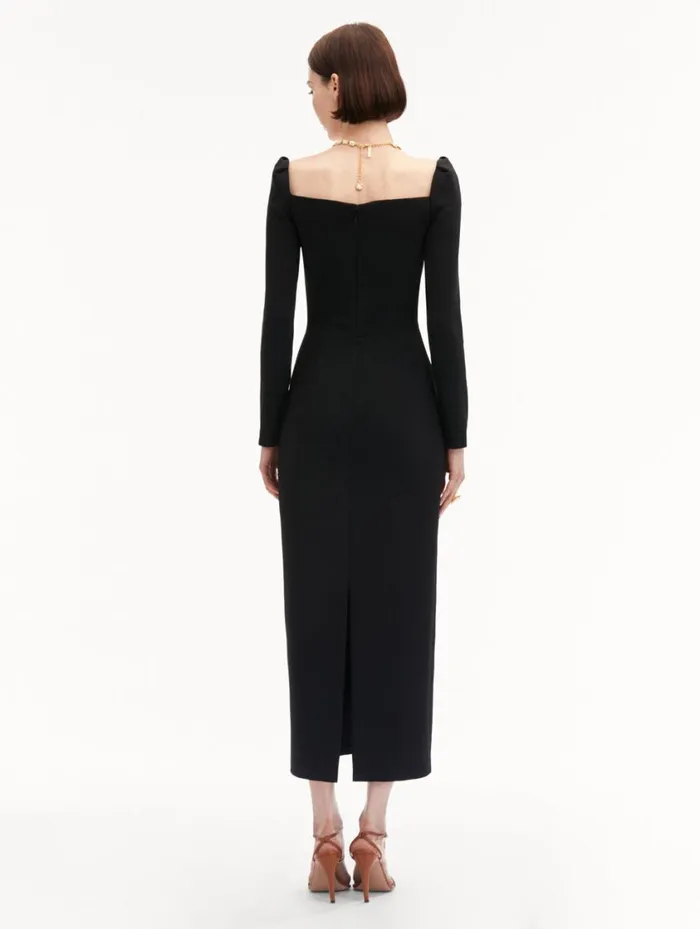 Women Plunging Sweetheart Cocktail Dress Black Oscar De La Renta Dresses Women Plunging Sweetheart Cocktail Dress Black Oscar De La Renta Dresses