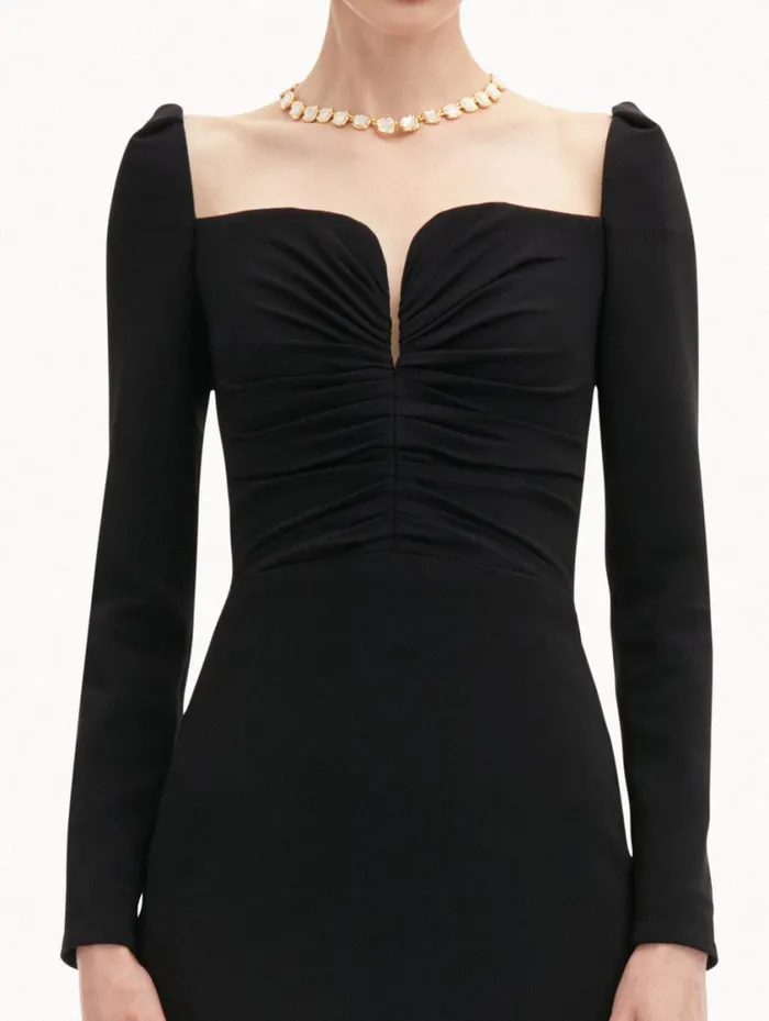 Women Plunging Sweetheart Cocktail Dress Black Oscar De La Renta Dresses Women Plunging Sweetheart Cocktail Dress Black Oscar De La Renta Dresses