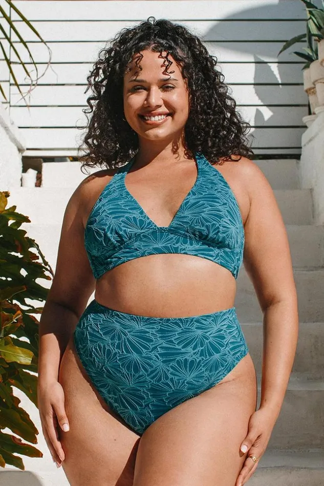 Women Plus Size and Curve Bikinis Cupshe Flourishing Floral Molded Halter And High Waist Plus Size Set Teal Women Plus Size and Curve Bikinis Cupshe Flourishing Floral Molded Halter And High Waist Plus Size Set Teal