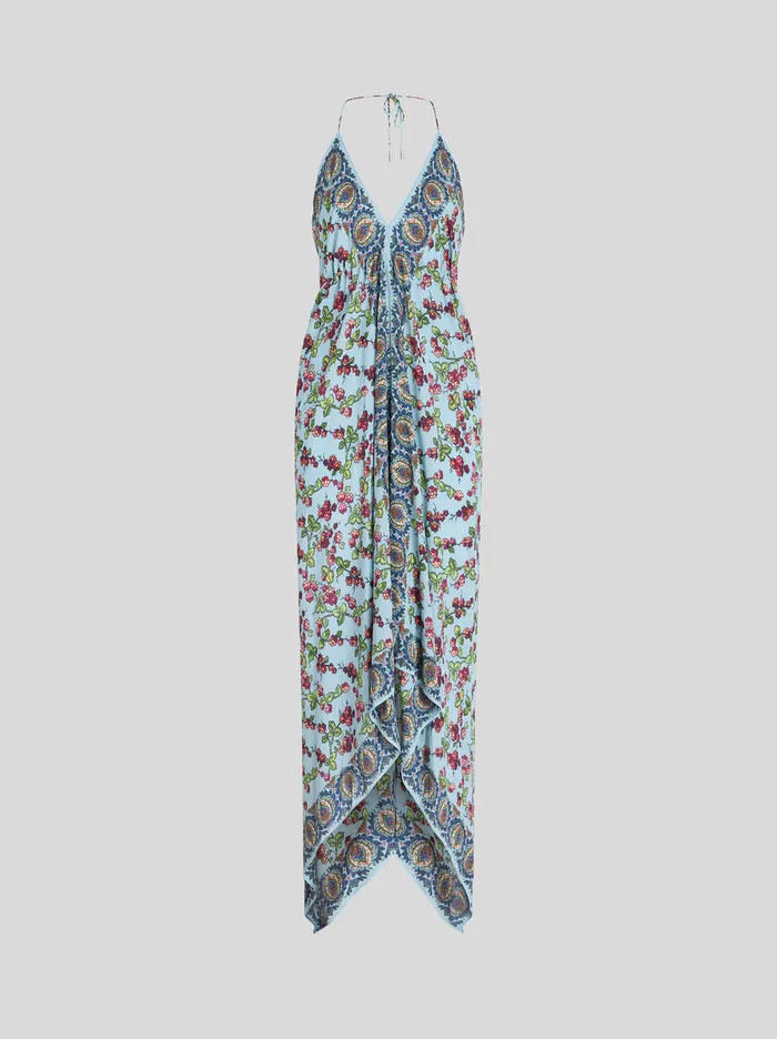 Women Printed Crpe De Chine Beach Dress Etro Dresses