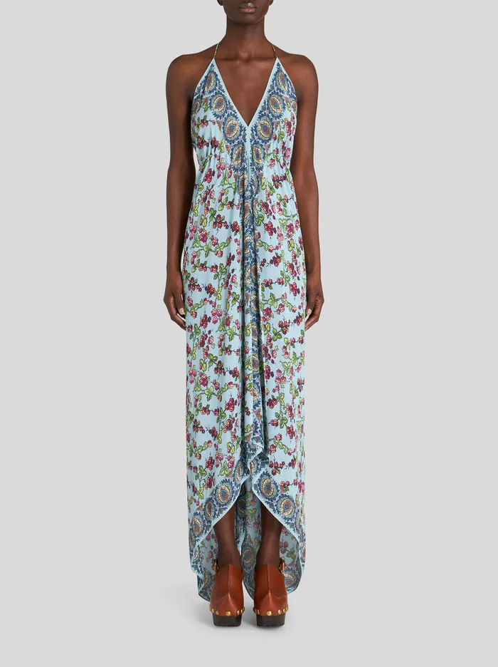 Women Printed Crpe De Chine Beach Dress Etro Dresses