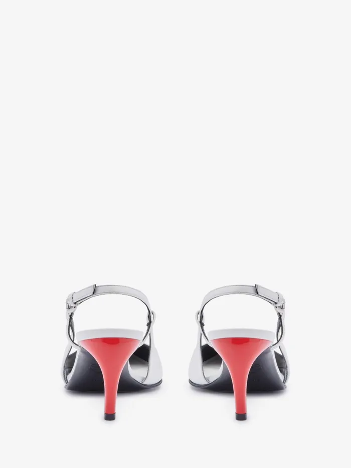 Women Pumps Alexander McQueen Armadillo Slingback Pump Ivoryblacklust Red