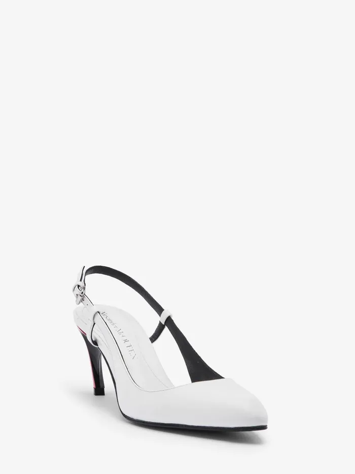 Women Pumps Alexander McQueen Armadillo Slingback Pump Ivoryblacklust Red