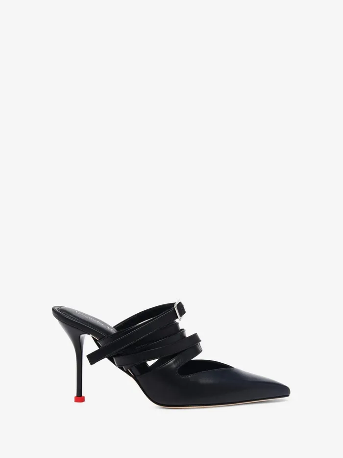 Women Pumps Alexander McQueen Strappy Mule Blacklust Red