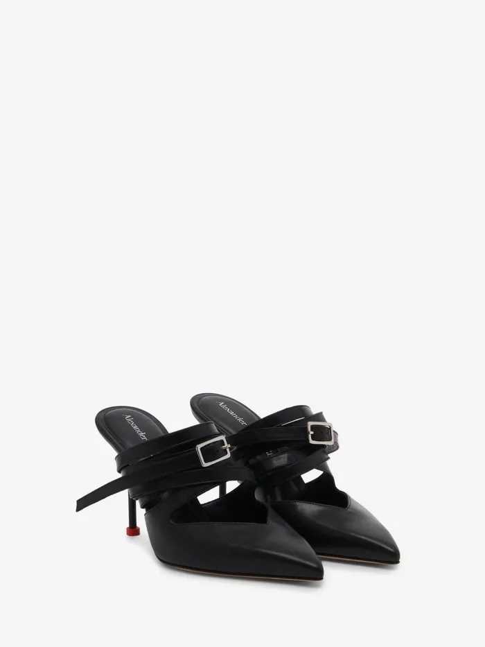 Women Pumps Alexander McQueen Strappy Mule Blacklust Red