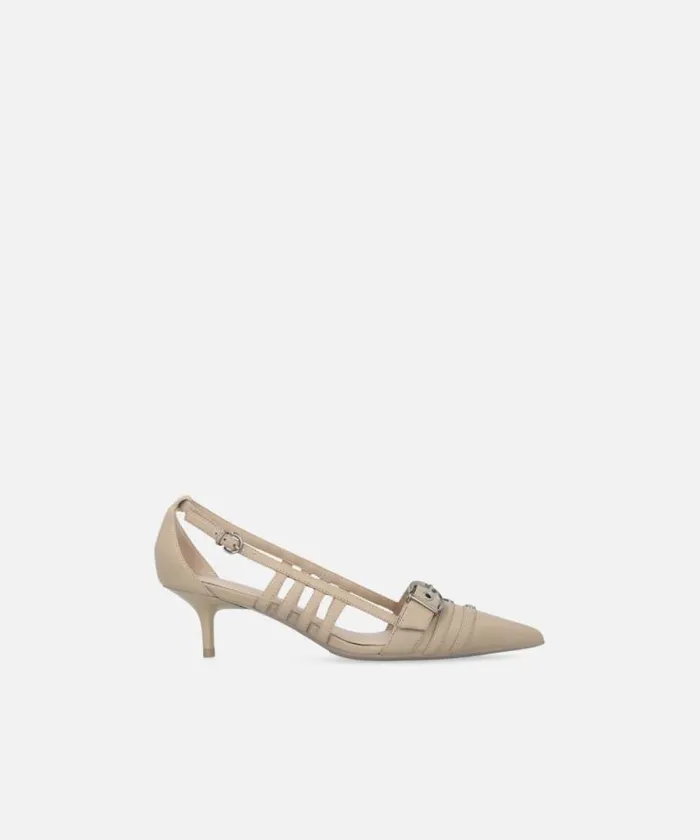 Women Pumps Pinko Pointed Nappa Leather Slingback Pumps Rope Beige