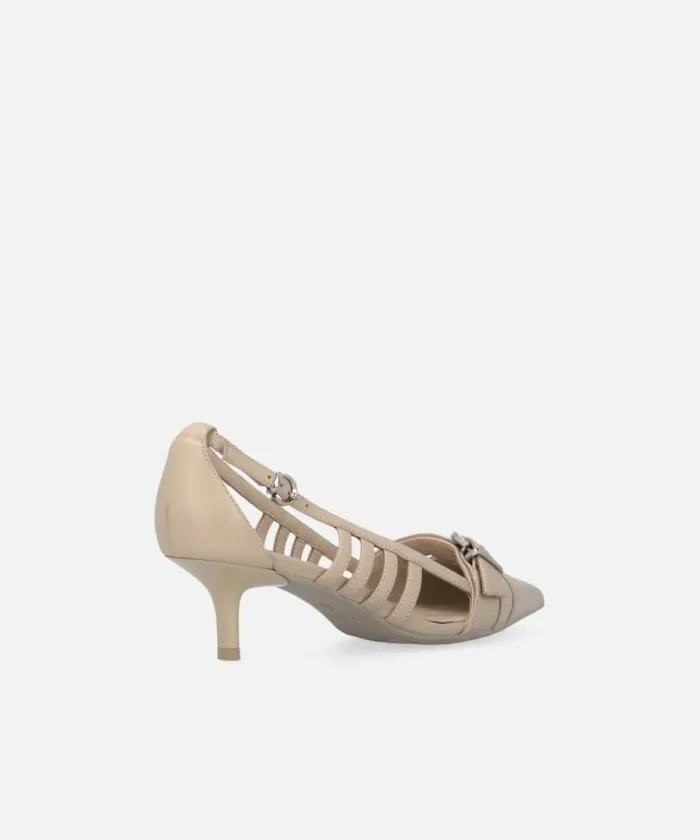 Women Pumps Pinko Pointed Nappa Leather Slingback Pumps Rope Beige