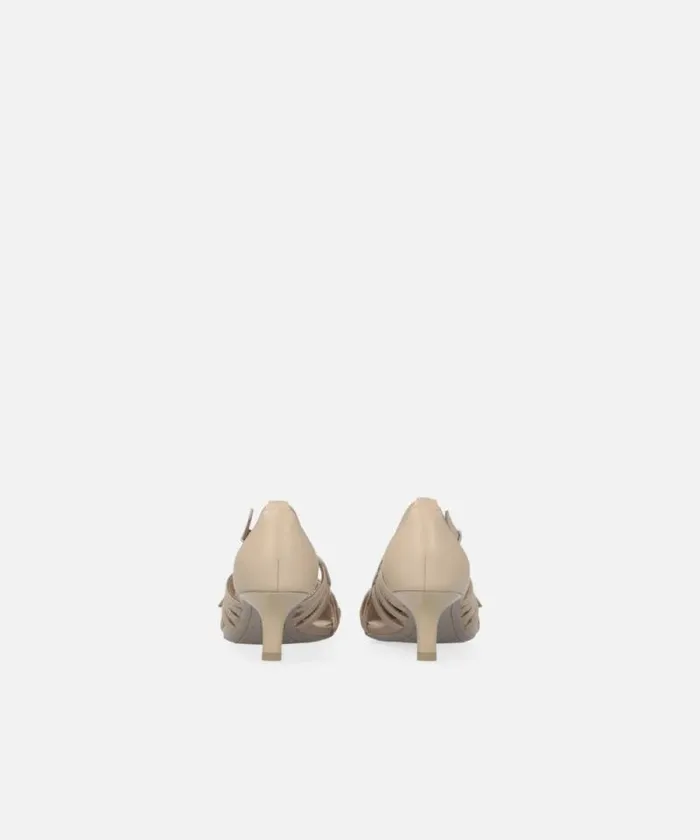 Women Pumps Pinko Pointed Nappa Leather Slingback Pumps Rope Beige