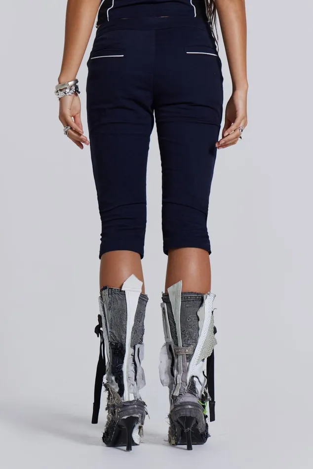 Women Racer Capri Trouser In Navy Jaded London CoOrds