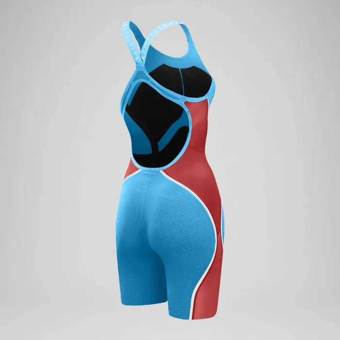 Women Racing Suits Speedo Women039s Fastskin LZR Pure Intent 20 Openback Kneeskin BlueRed
