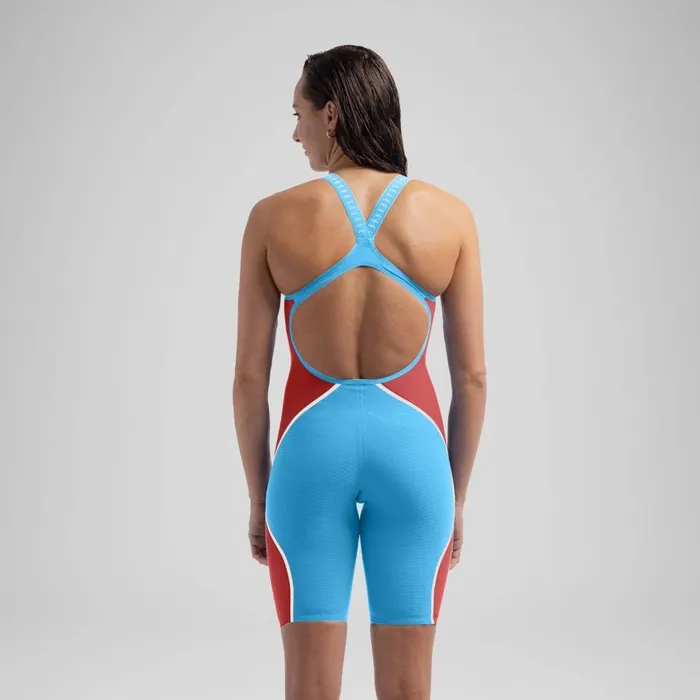 Women Racing Suits Speedo Women039s Fastskin LZR Pure Intent 20 Openback Kneeskin BlueRed