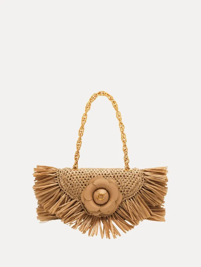 Women Raffia Fringe TRO Bag Natural Oscar De La Renta Handbags Women Raffia Fringe TRO Bag Natural Oscar De La Renta Handbags