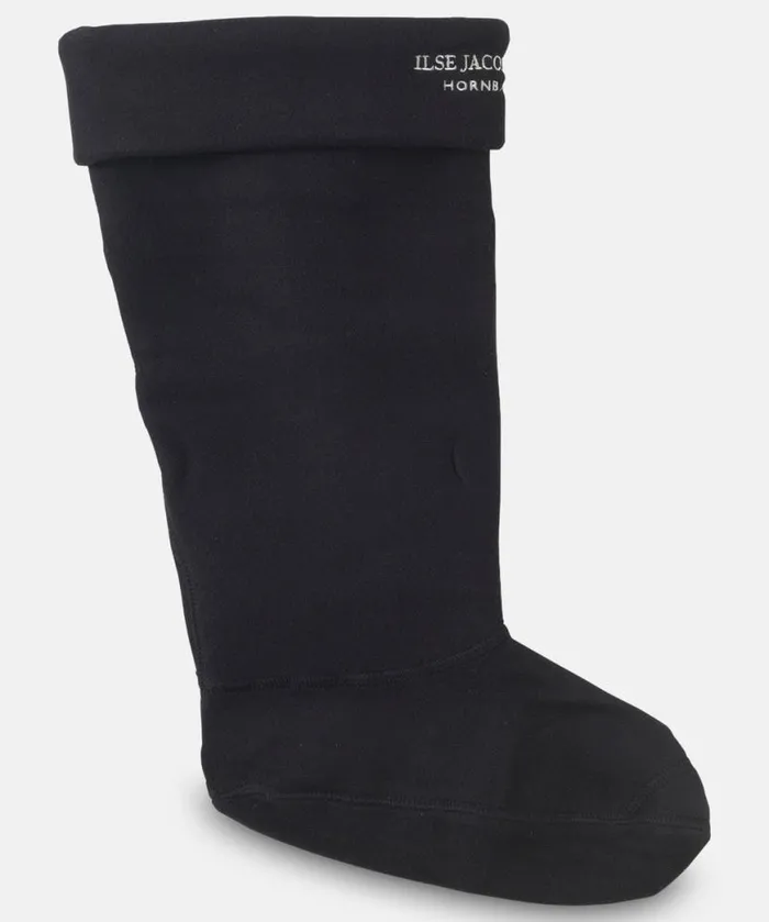 Women Rainboots Accessories Ilse Jacobsen Fleece Socks For RUB1 Long Rainboots 8211 Black Creme Women Rainboots Accessories Ilse Jacobsen Fleece Socks For RUB1 Long Rainboots 8211 Black Creme
