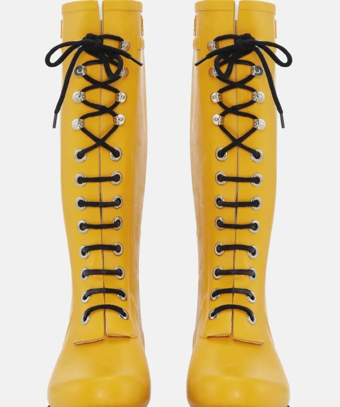 Women Rainboots Long Ilse Jacobsen Long Rubber Boots 8211 Cyber Yellow