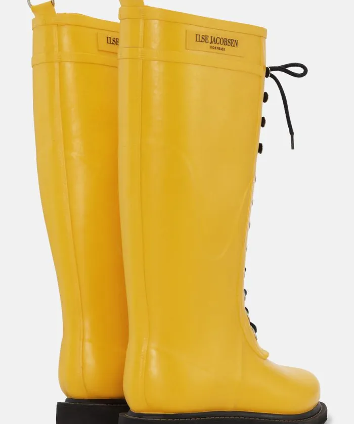 Women Rainboots Long Ilse Jacobsen Long Rubber Boots 8211 Cyber Yellow