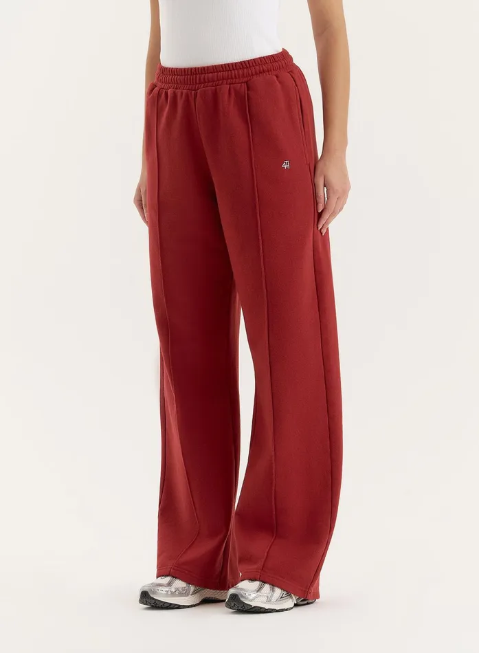 Women Red 4th Wide Leg Branded Joggers Fergie 4th and Reckless Joggers and Sweatpants