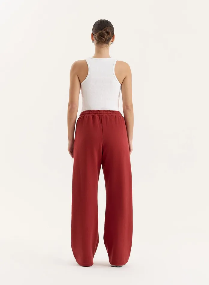 Women Red 4th Wide Leg Branded Joggers Fergie 4th and Reckless Joggers and Sweatpants