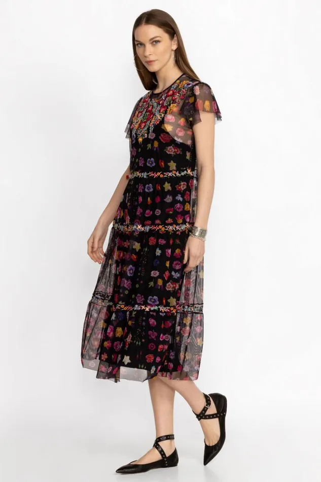 Women RHEIA TIERED MESH DRESS Rhea Johnny Was Dresses Women RHEIA TIERED MESH DRESS Rhea Johnny Was Dresses