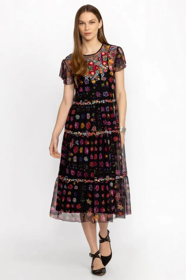 Women RHEIA TIERED MESH DRESS Rhea Johnny Was Dresses Women RHEIA TIERED MESH DRESS Rhea Johnny Was Dresses
