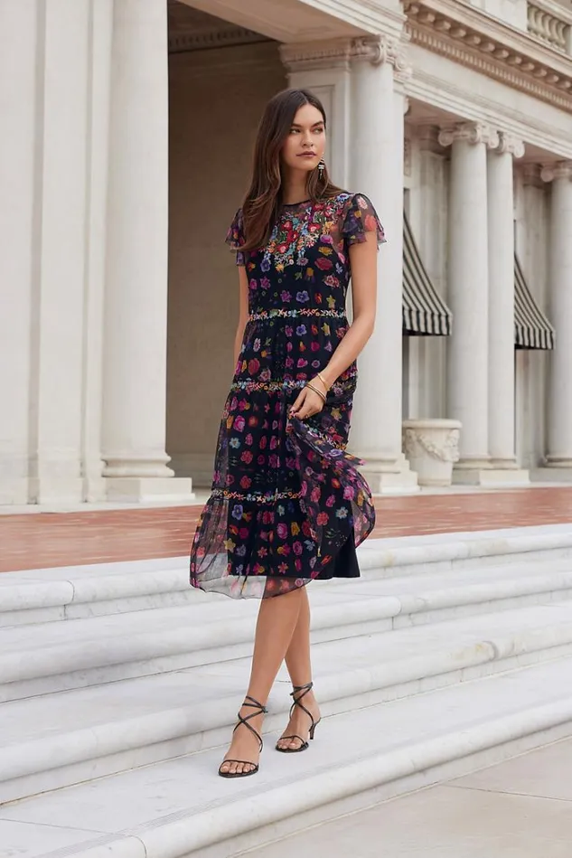 Women RHEIA TIERED MESH DRESS Rhea Johnny Was Dresses Women RHEIA TIERED MESH DRESS Rhea Johnny Was Dresses