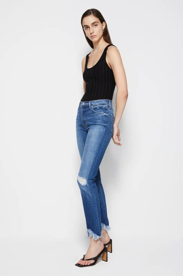 Women River Straight Leg Denim Distressed Atlantic Jonathan Simkhai Pants and Bottoms