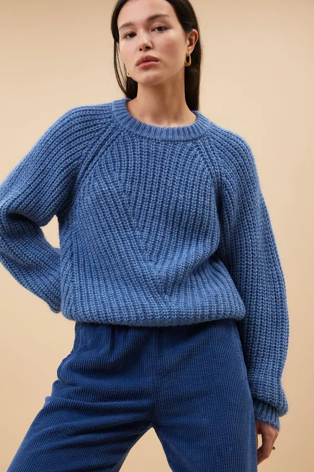 Women Ro Pullover Steel Blue Bybar Pullovers