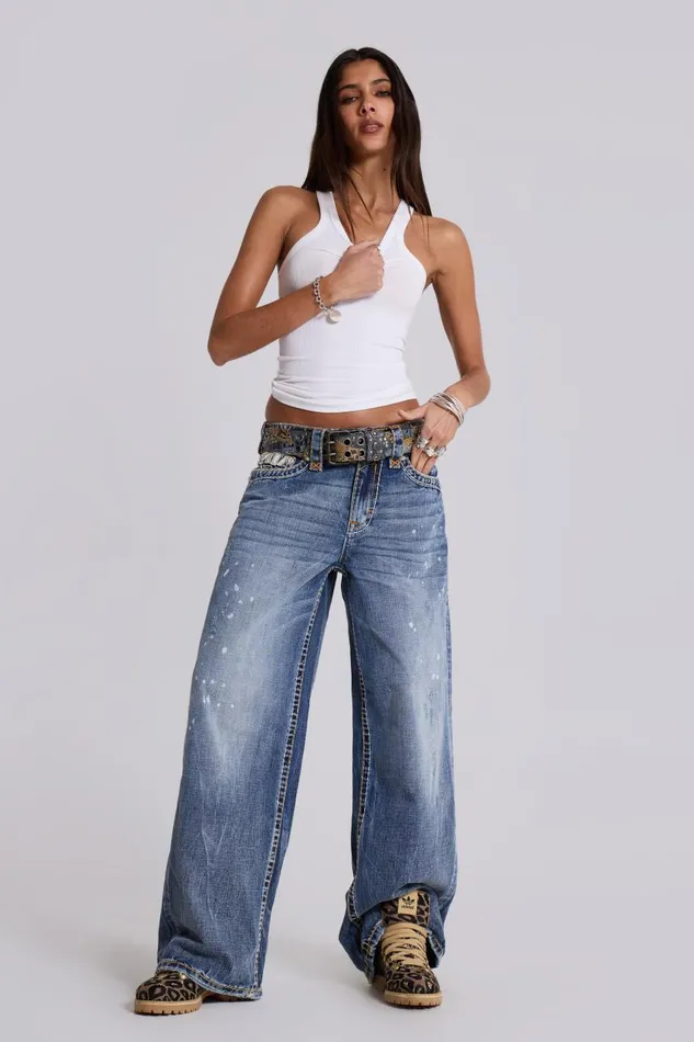 Women Rock Revival Axel Colossus Jeans Jaded London Baggy Jeans