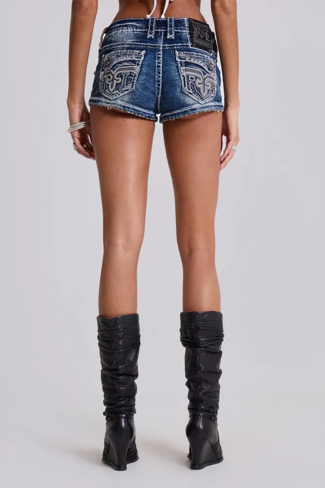 Women Rock Revival Denim Mini Shorts Jaded London Jeans