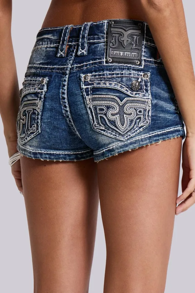 Women Rock Revival Denim Mini Shorts Jaded London Jeans