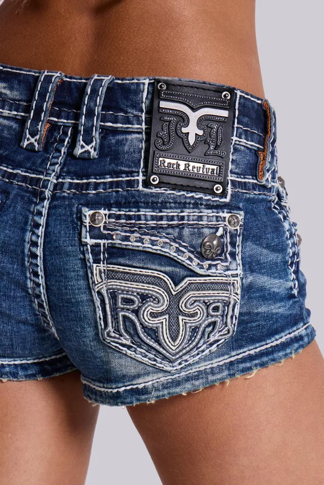 Women Rock Revival Denim Mini Shorts Jaded London Jeans