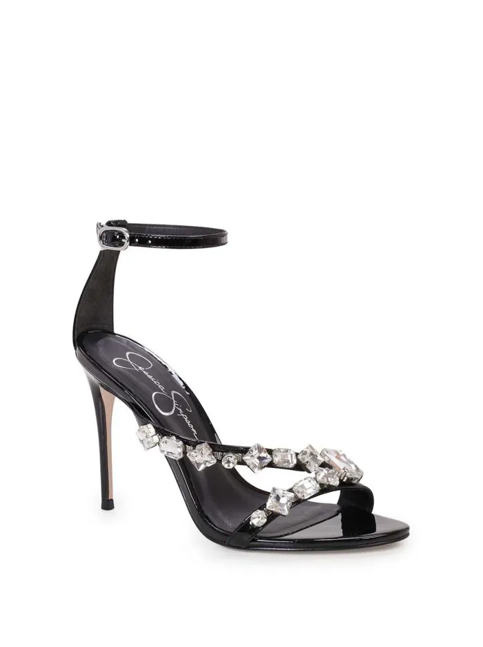 Women Sandals Jessica Simpson Raela Embellished High Heel Sandal In Black