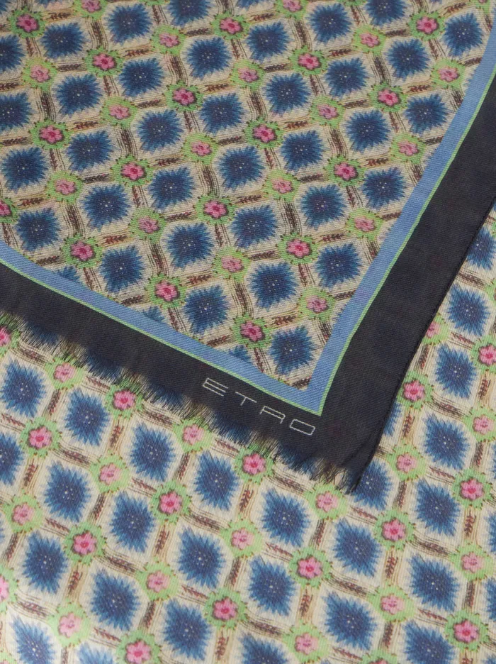 Women Scarf With Micro TiePrint Designs Etro Scarves And Silk
