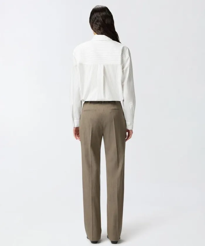 Women Shirts And Blouses Pinko Oversized Striped Poplin Shirt Whiteblack Beige