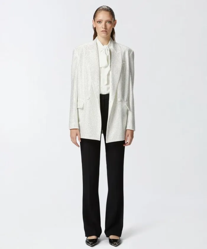 Women Shirts And Blouses Pinko Silkblend Shirt With Bow Vanilla Icecream White