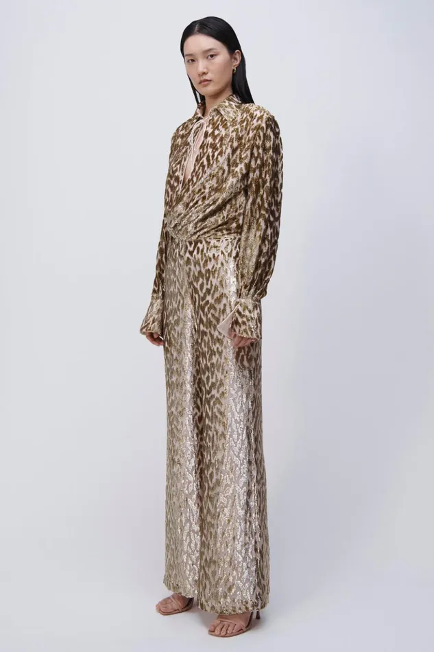 Women Shivon Pant Gold Jonathan Simkhai Pants and Bottoms