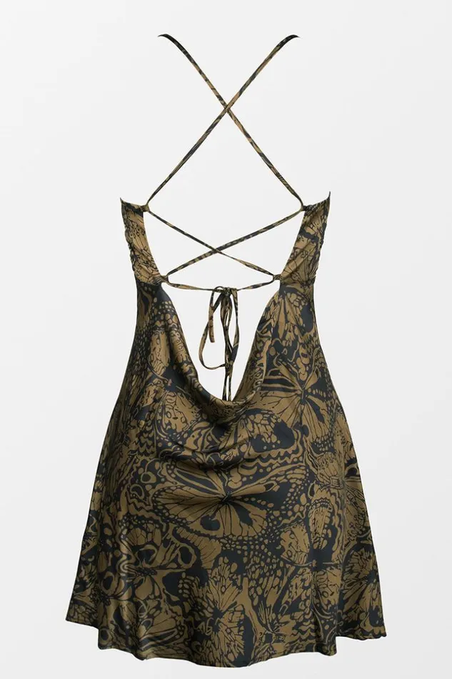 Women Short Dresses Cupshe Mariela Strap Lace Up Slip Dress Brown