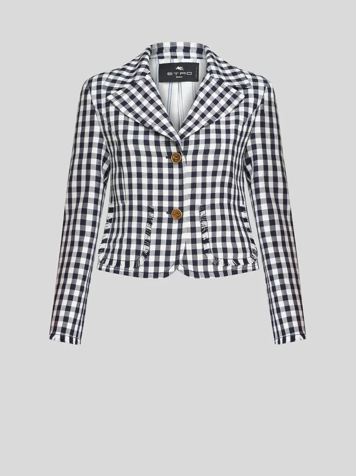 Women Short Gingham Jacket Etro Jackets