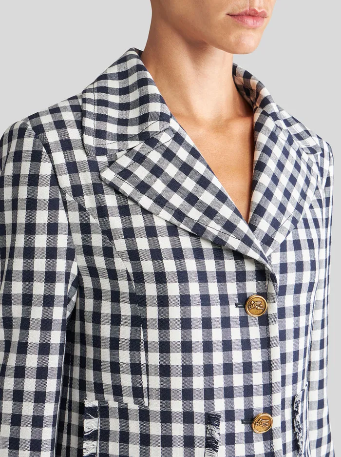 Women Short Gingham Jacket Etro Jackets
