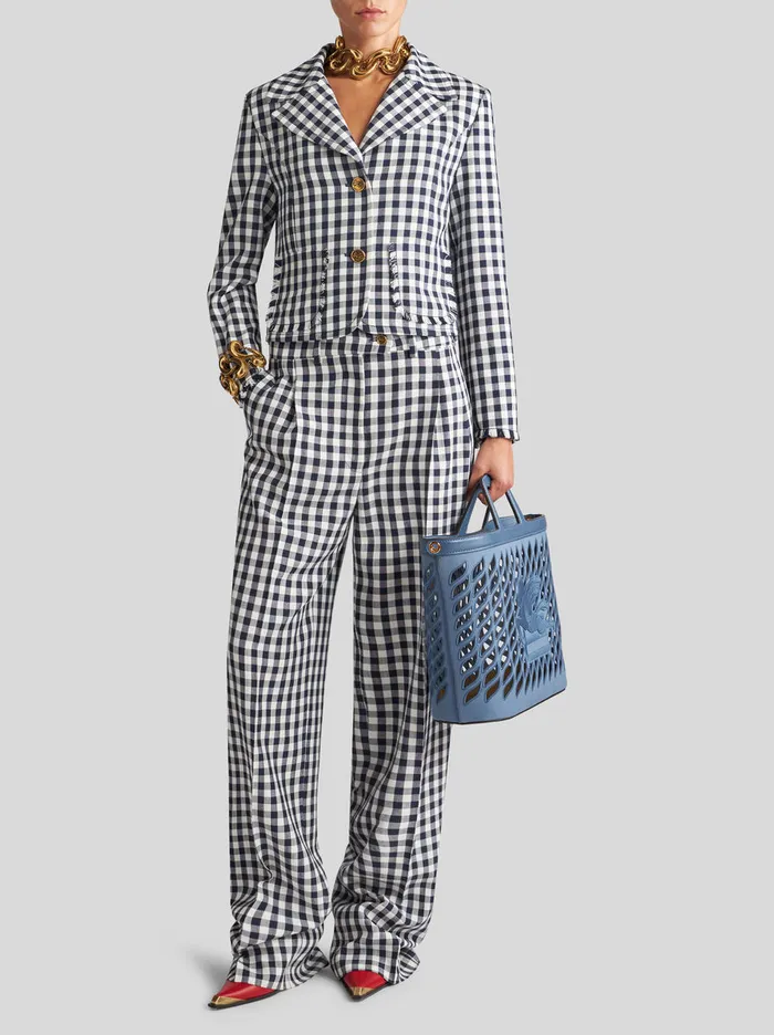 Women Short Gingham Jacket Etro Jackets