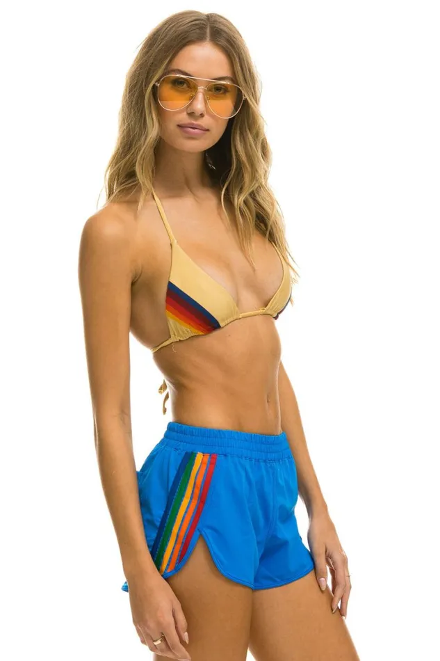 Women Shorts Aviator Nation 5 Stripe Flex Board Shorts 8211 Parrot Rainbow